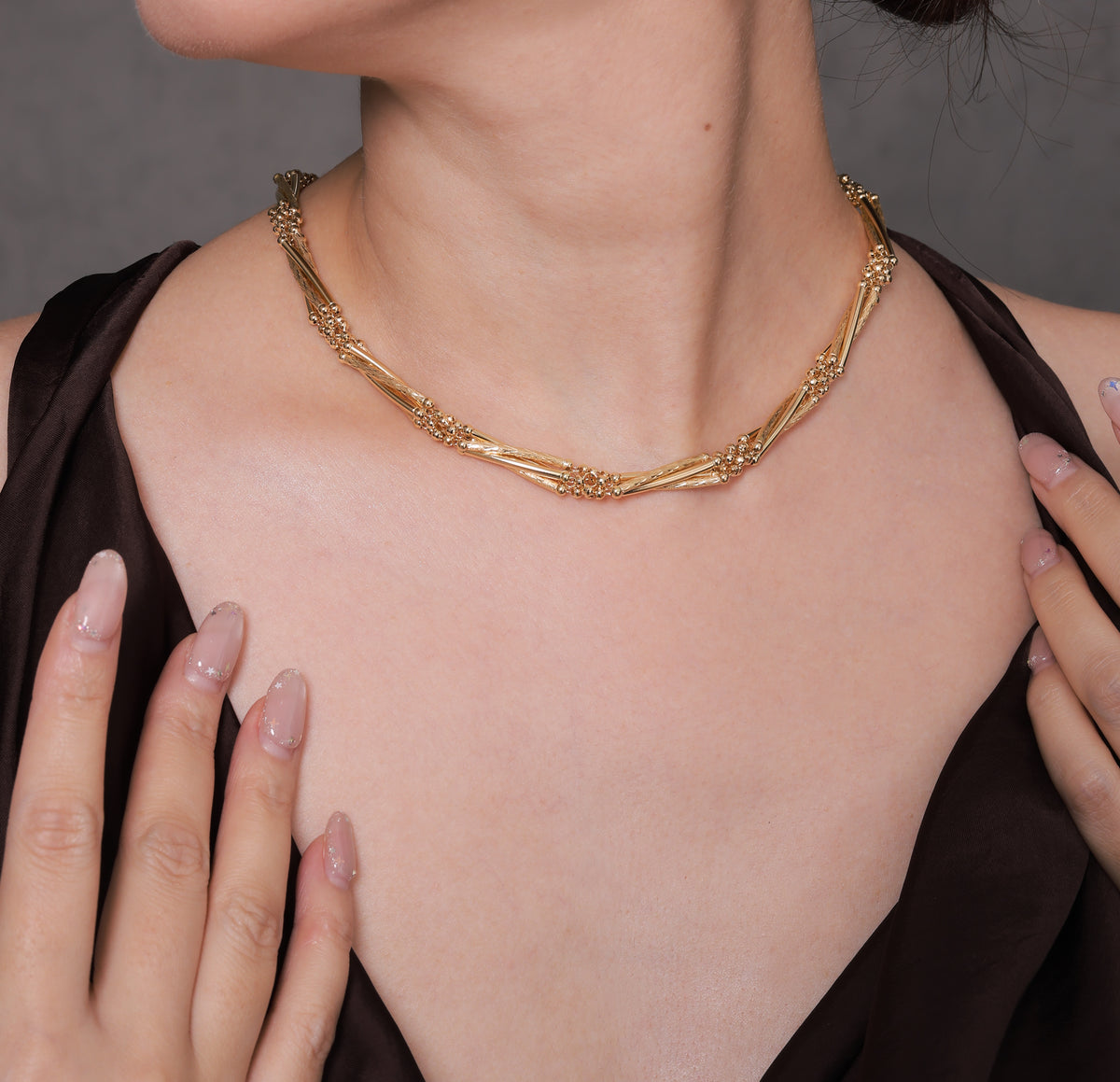 “Heritage” K18 Twisted Bamboo Necklace