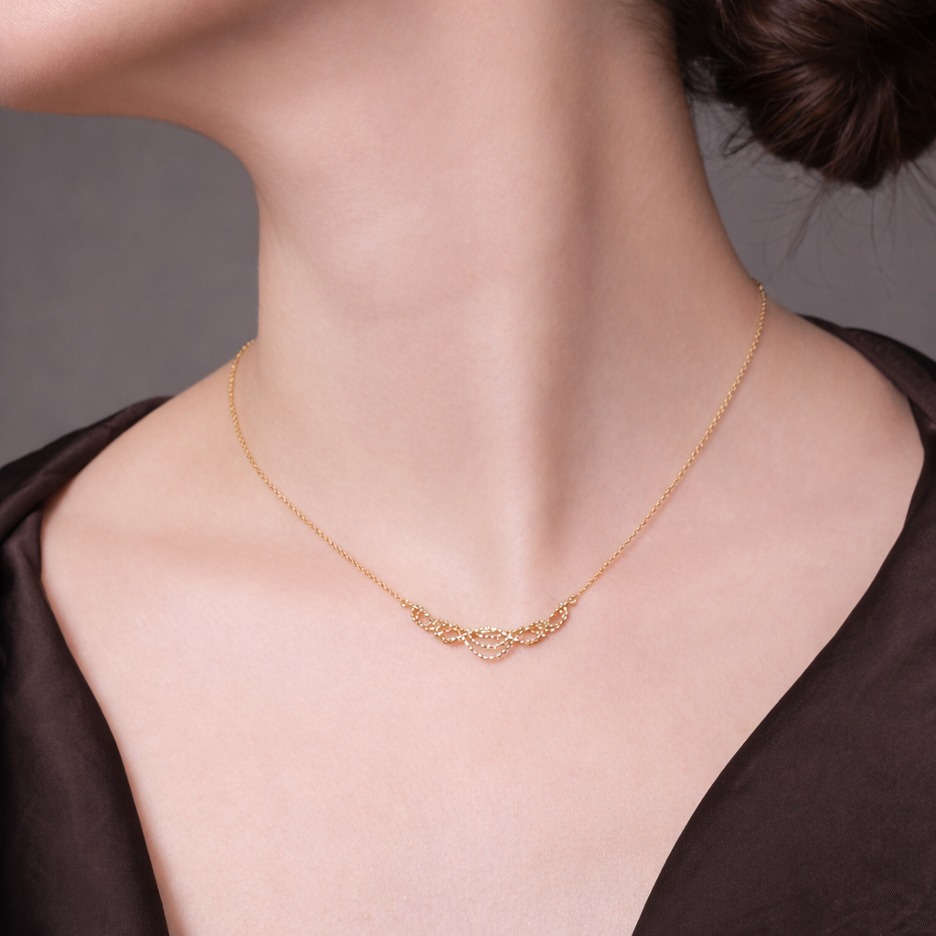 “Veil” K18 Weaving Lace Necklaces