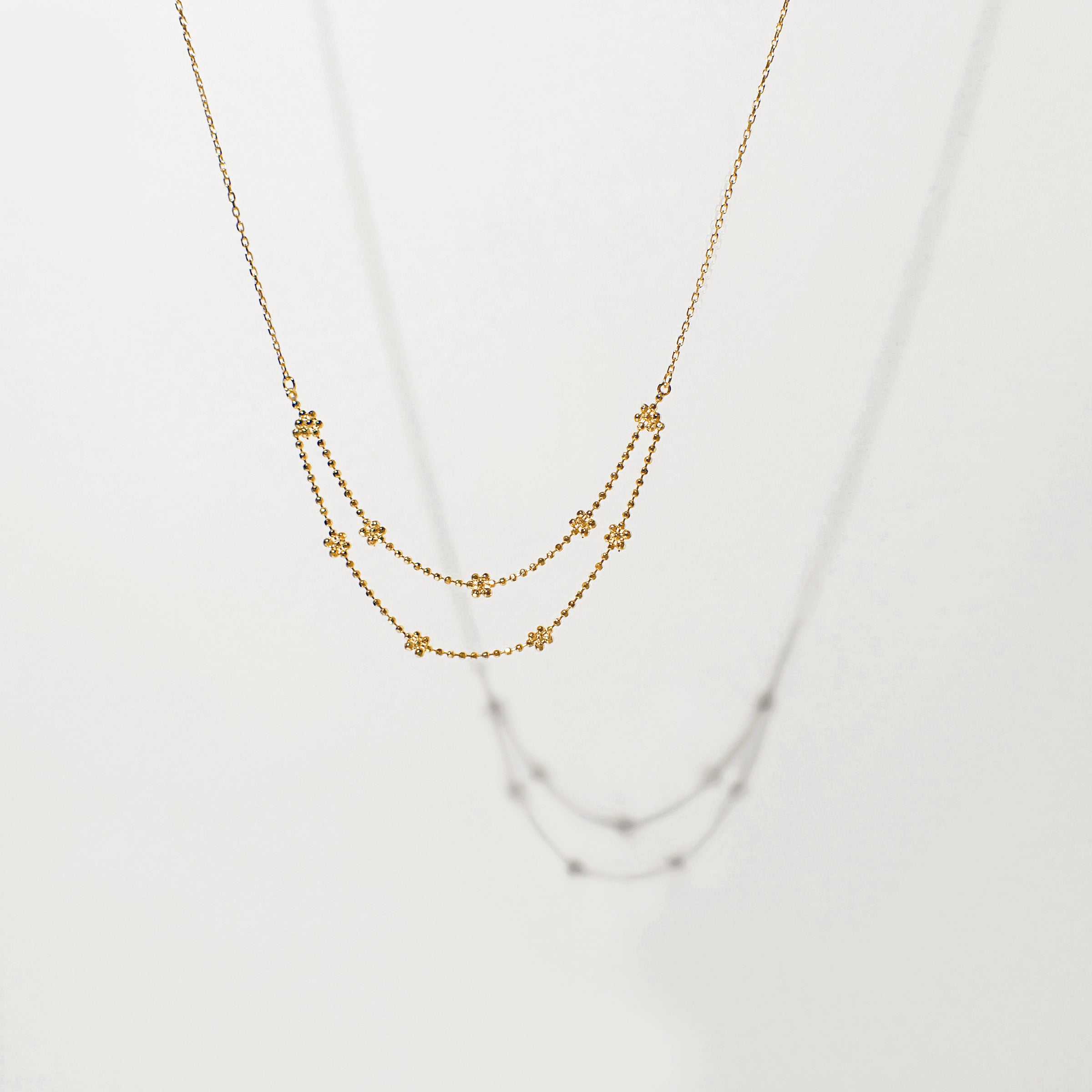 “Veil” K18 baby's breath Necklaces